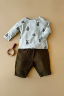 T-shirt Orso Rib ML Ice Blue Lapins