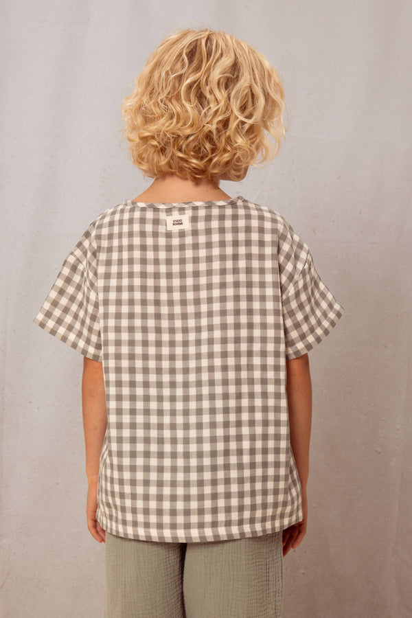 T-shirt Orso Green Grey Gingham