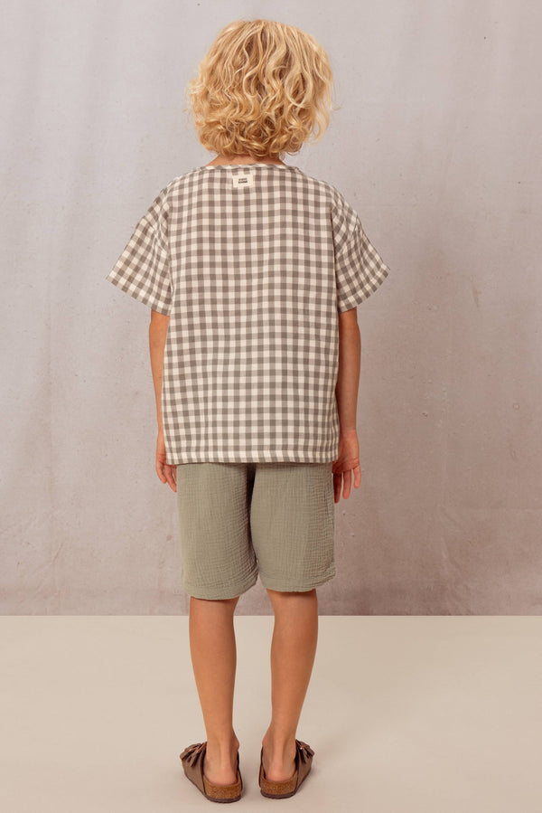 T-shirt Orso Green Grey Gingham