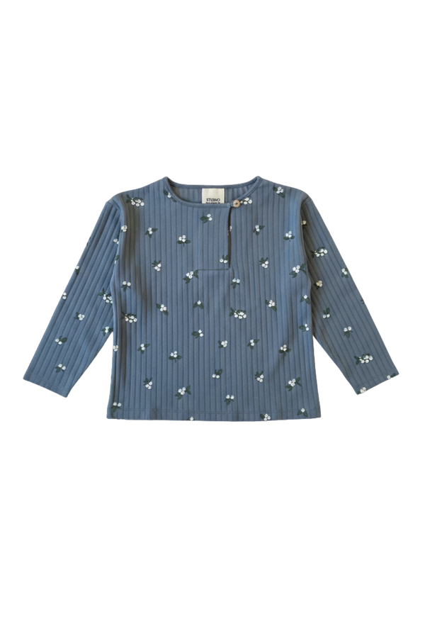 T-shirt Orso Rib ML Bleu Cendre Gui