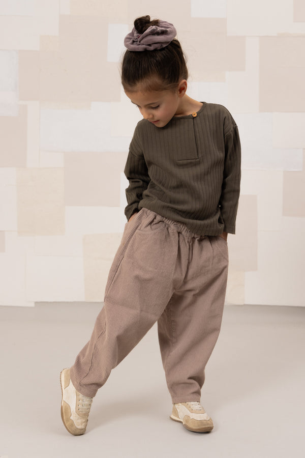 T-shirt Orso Rib ML Taupe foncé