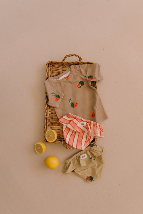 Culotte de bain Mimi Rayures Rose Rouge