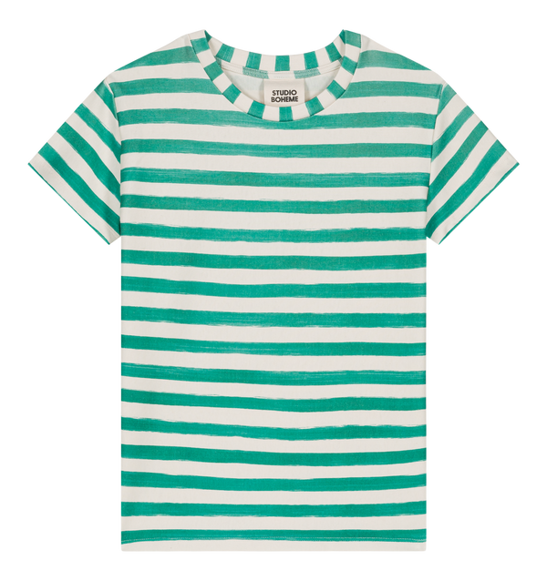 T-shirt Jersey Essential Capri Green stripes