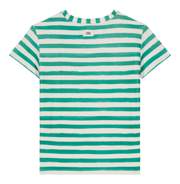 T-shirt Jersey Essential Capri Green stripes