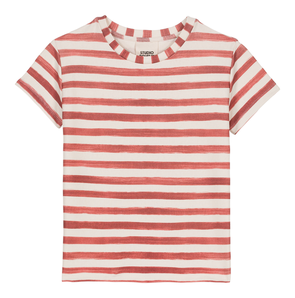 T-shirt Jersey Essential Red brick stripes