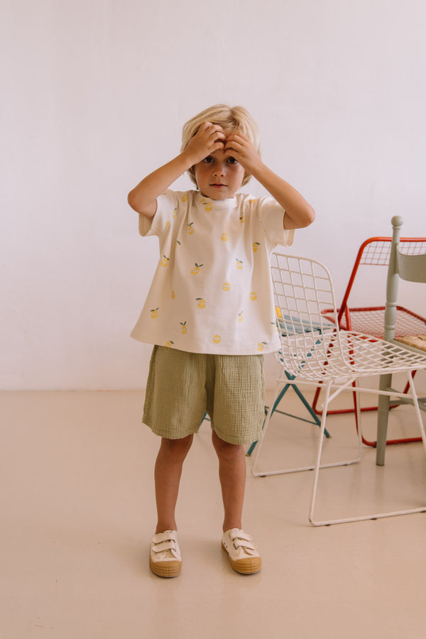 T-shirt Essential Jersey Ecru Citrons