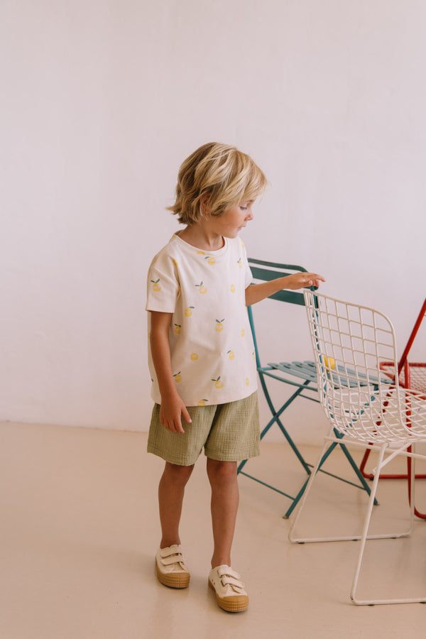 T-shirt Essential Jersey Ecru Citrons
