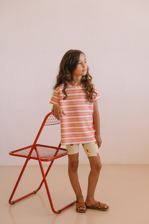 T-shirt Essential Jersey Rayures Rose Rouge