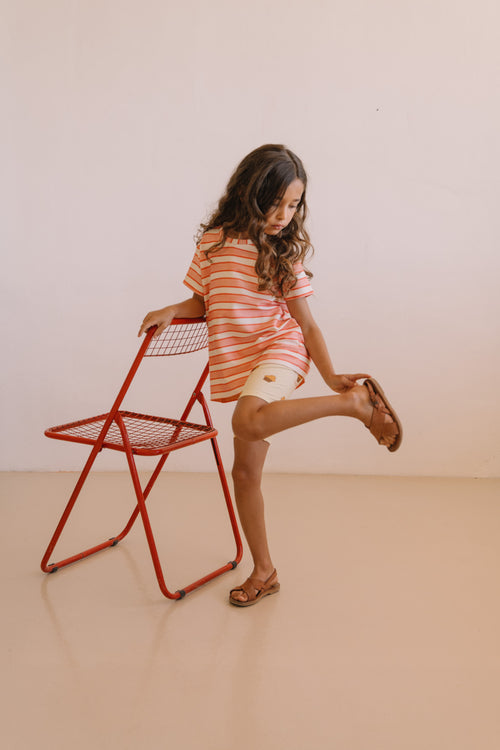 Tshirt Essential Jersey Striped Pink Red