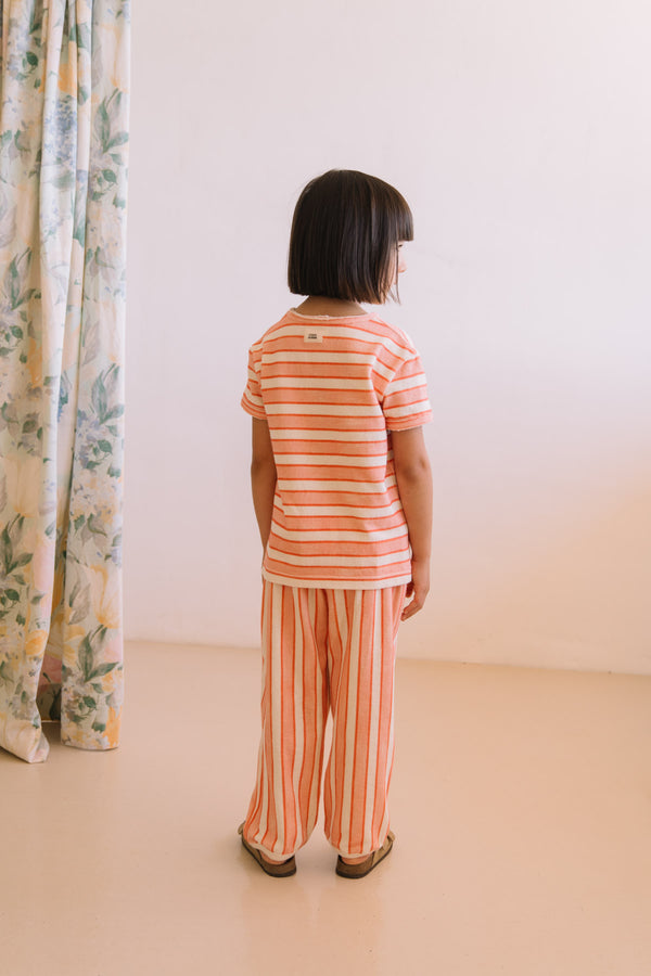 Pantalon Porgy Rayures Rose Rouge