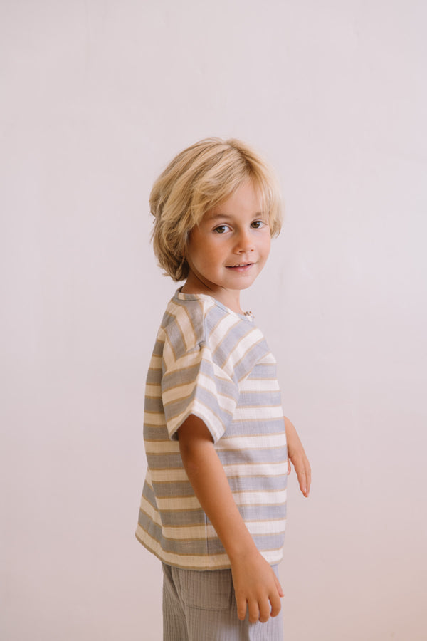 T-shirt Orso Blue Gold Stripes