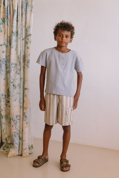 Bermuda Cargo Rayures Bleu Gold