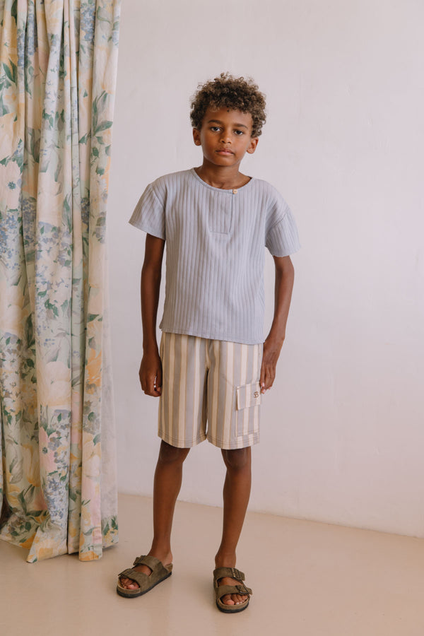 Bermuda Cargo Rayures Bleu Gold