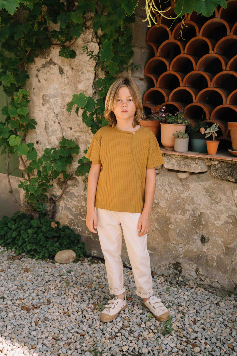 T-shirt Orso Rib Marron épicé