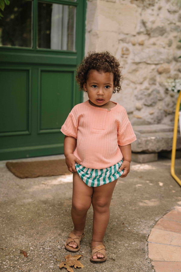 T-shirt Orso Rib Pêche