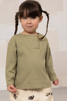 T-shirt Orso Rib ML Vert aloe