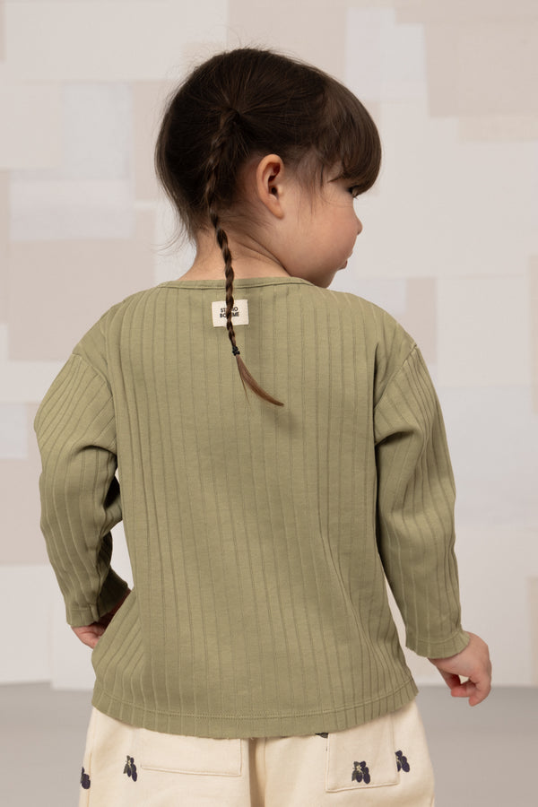 T-shirt Orso Rib ML Vert aloe