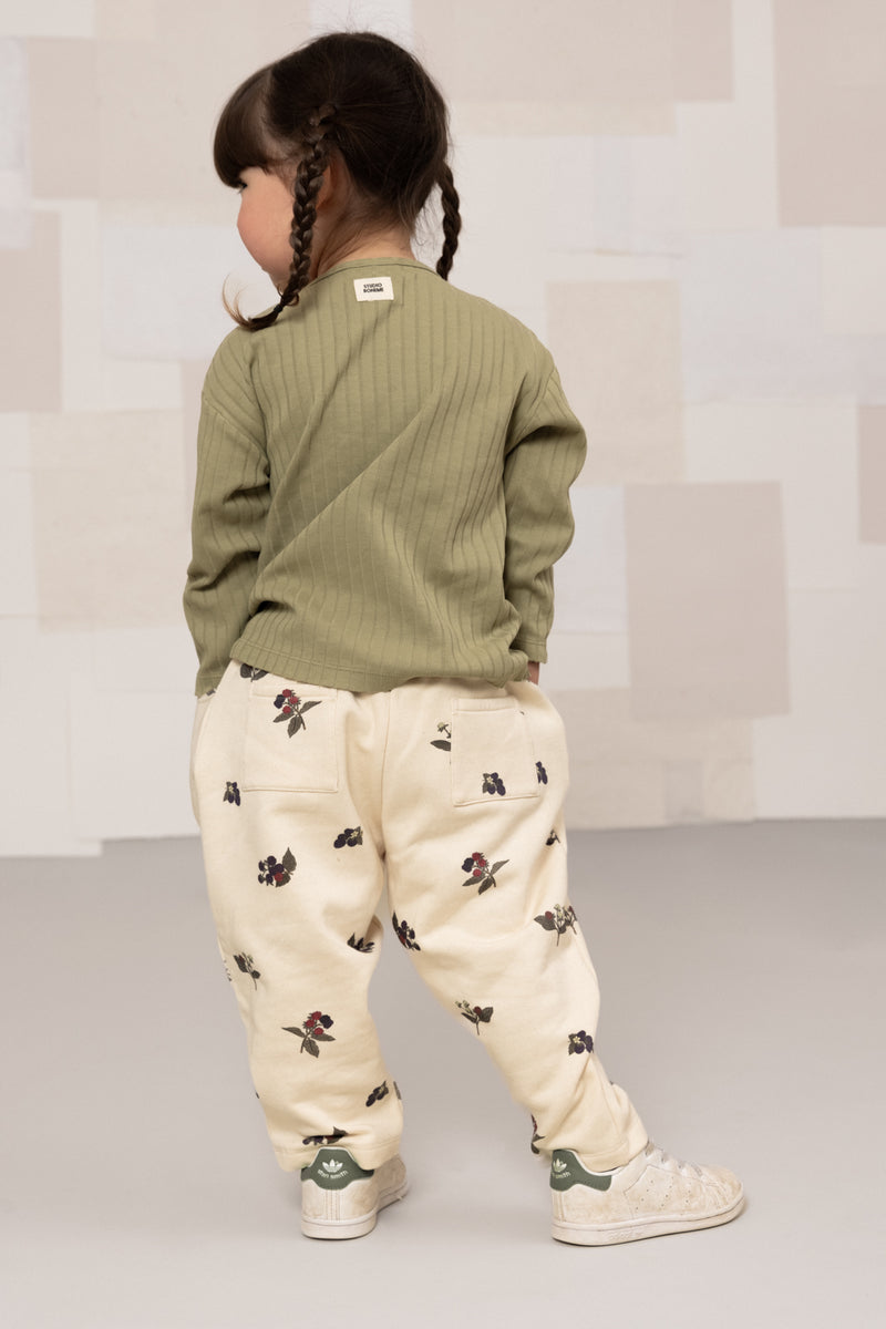 T-shirt Orso Rib ML Vert aloe