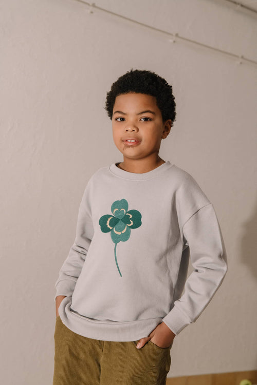 Sweat-shirt Bart Gris trèfle brodé