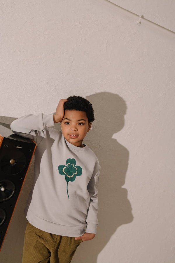 Sweat-shirt Bart Gris trèfle brodé