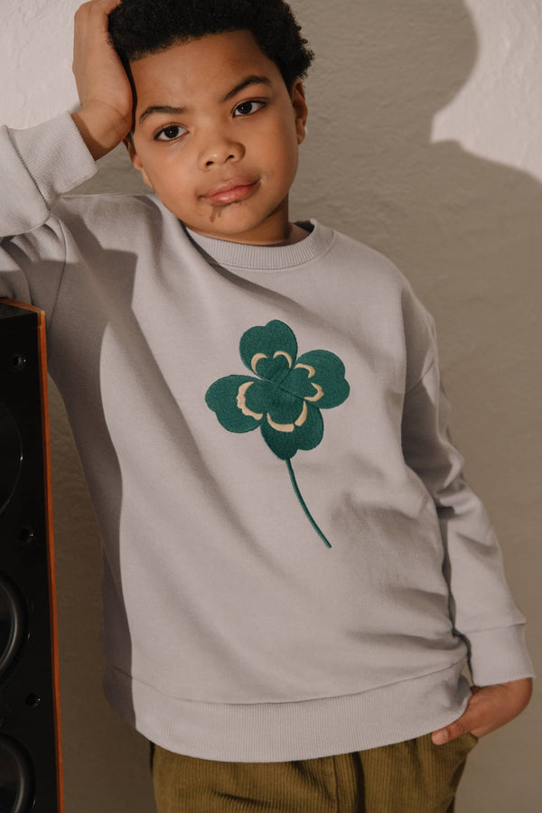 Sweat-shirt Bart Gris trèfle brodé