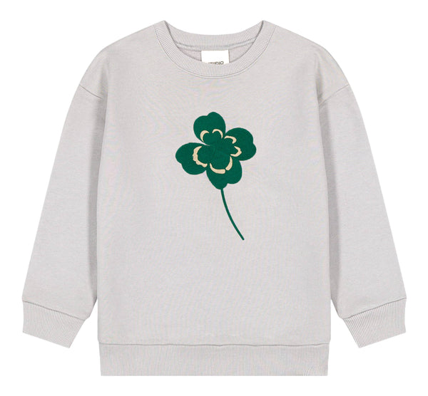 Sweat-shirt Bart Gris trèfle brodé